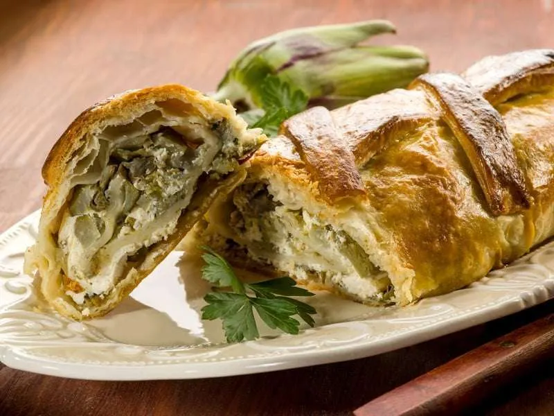 Torta salata carciofi e ricotta
