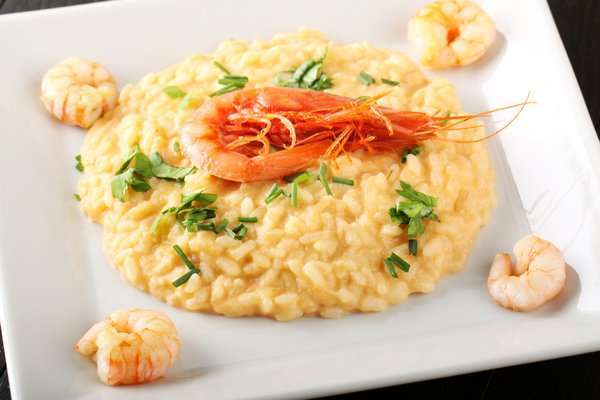 Risotto scampi e champagne