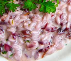 Risotto con radicchio e scamorza