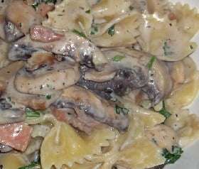 pasta con panna prosciutto e funghi