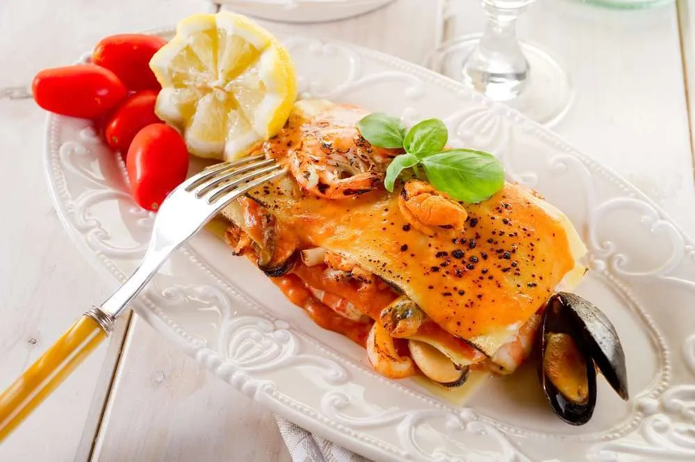 lasagne con frutti di mare